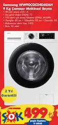 SAMSUNG WW90CGC04DAEAH 9 KG ÇAMAŞIR MAKİNESİ BEYAZ